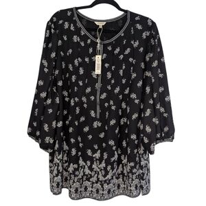 Plus Size Max Studio Black Floral Women's Top